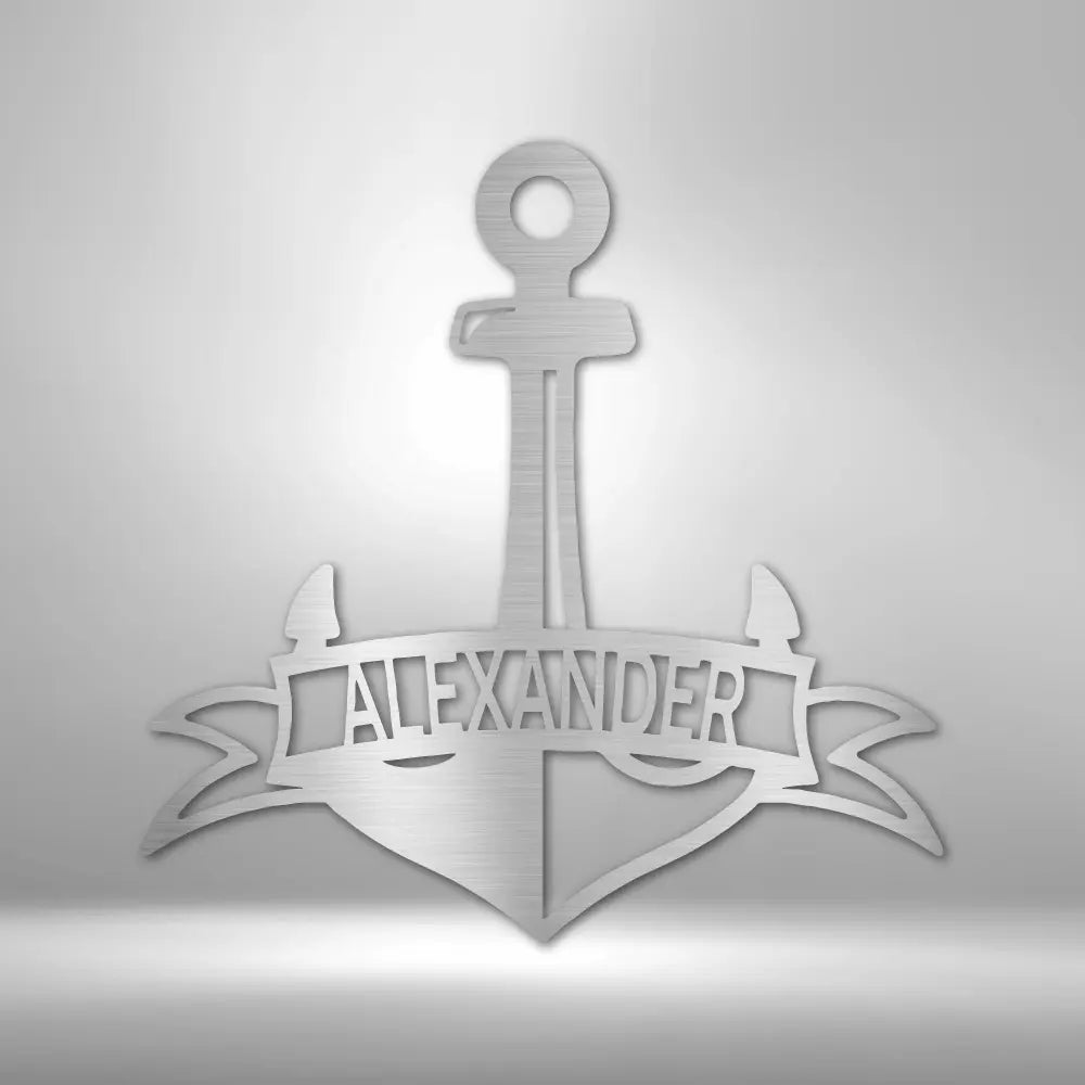 Fancy Anchor Banner - Steel Sign - USA Metal Signs