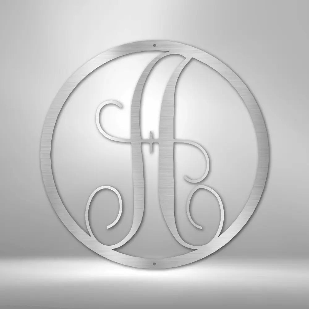 Fancy Initial Circle Monogram - Steel sign - USA Metal Signs