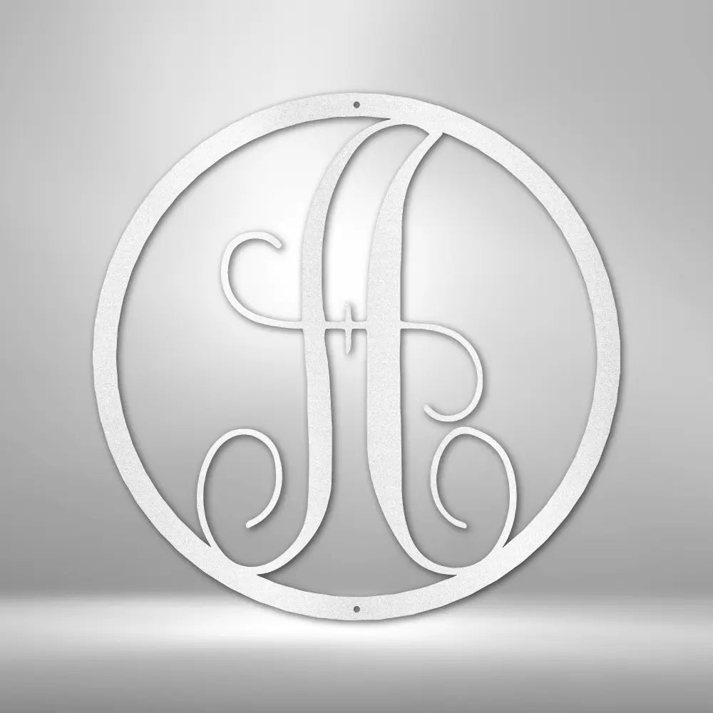 Fancy Initial Circle Monogram - Steel sign - USA Metal Signs