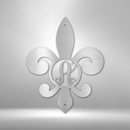 Fleur De Lis Initial - Steel Sign - USA Metal Signs