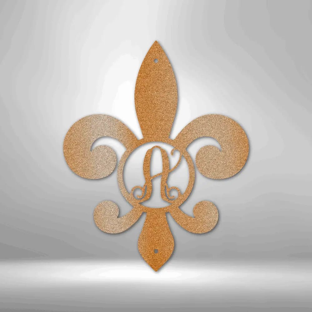 Fleur De Lis Initial - Steel Sign - USA Metal Signs