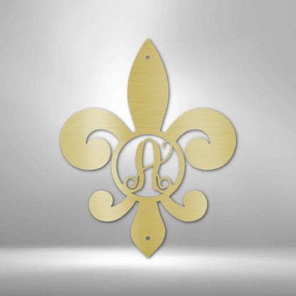 Fleur De Lis Initial - Steel Sign - USA Metal Signs