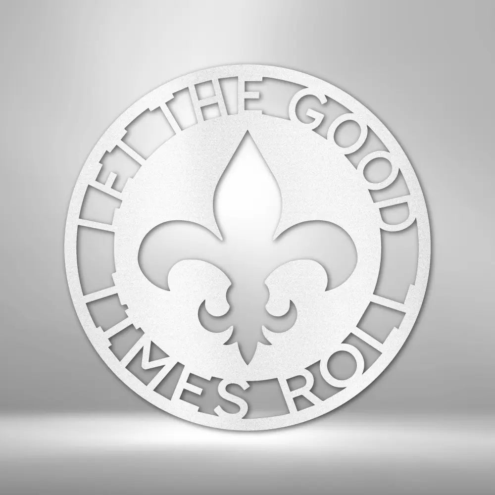 Fleur De Lis Ring Monogram - Steel Sign - USA Metal Signs