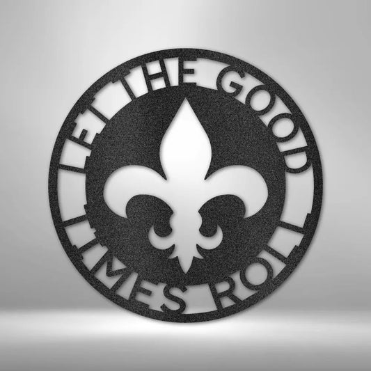 Fleur De Lis Ring Monogram - Steel Sign - USA Metal Signs