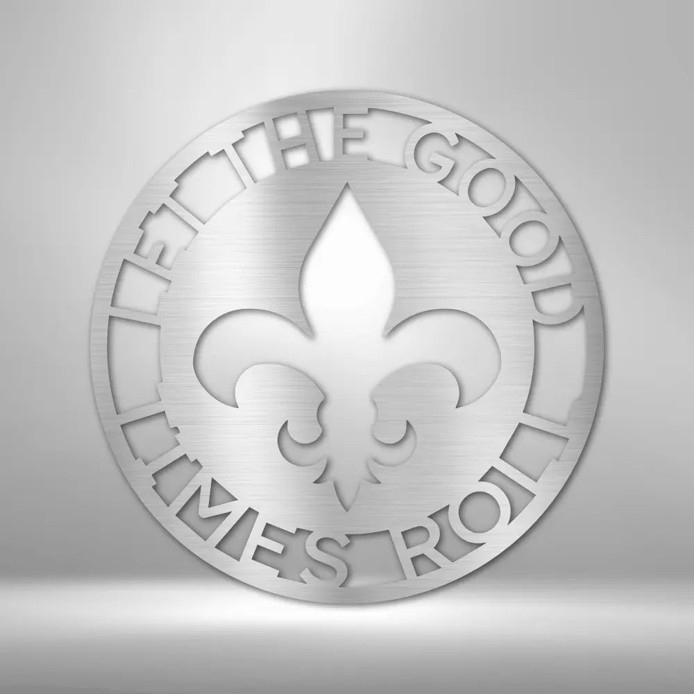 Fleur De Lis Ring Monogram - Steel Sign - USA Metal Signs