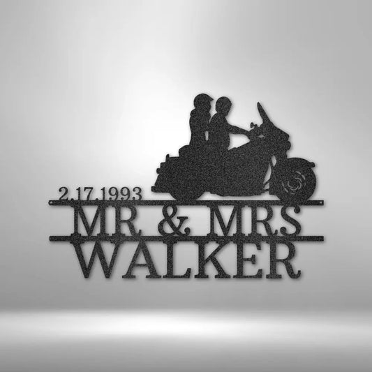 Mr. & Mrs. Motorcycle - USA Metal Signs