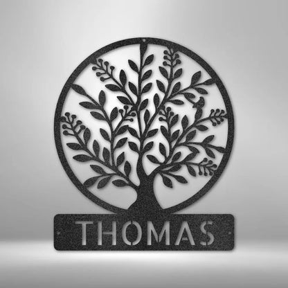 Simple Tree Monogram - Steel Sign - USA Metal Signs