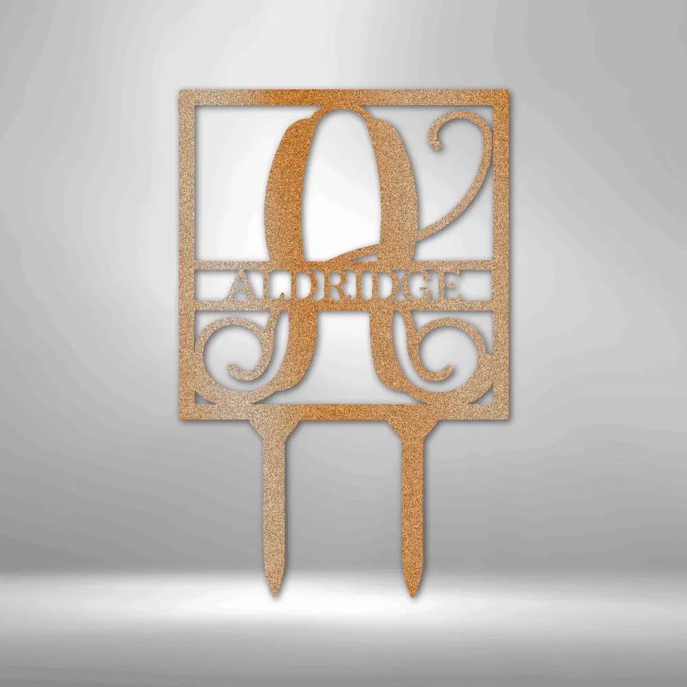 Square Stake Monogram - Steel Sign - USA Metal Signs