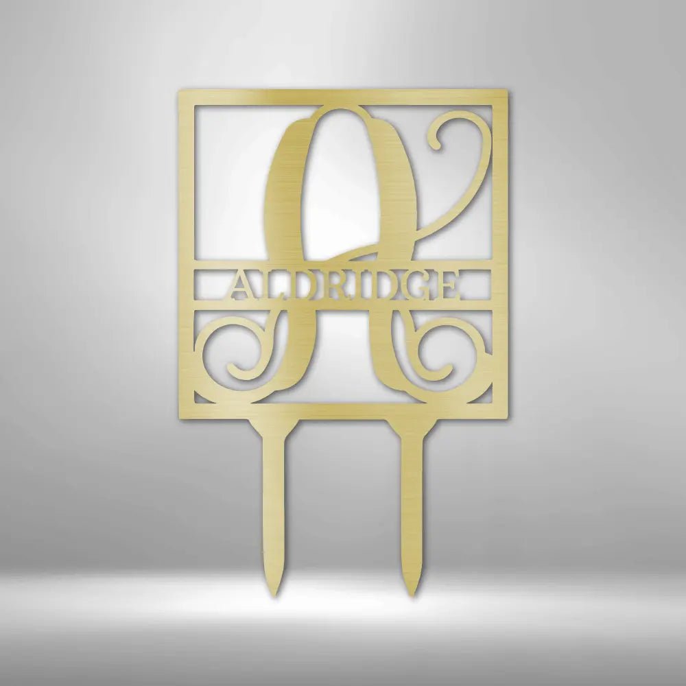 Square Stake Monogram - Steel Sign - USA Metal Signs